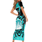Custom Brisbane Heat Short Sleeve Bodycon Dress We Are The Champions Aboriginal Art