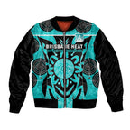 Custom Brisbane Heat Sleeve Zip Bomber Jacket We Are The Champions Aboriginal Art