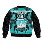 Custom Brisbane Heat Sleeve Zip Bomber Jacket We Are The Champions Aboriginal Art