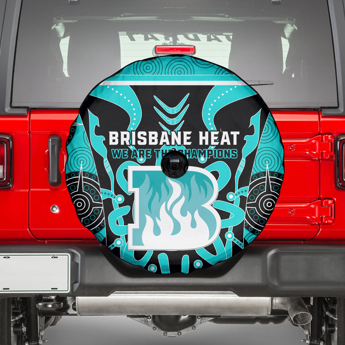 Custom Brisbane Heat Spare Tire Cover We Are The Champions Aboriginal Art