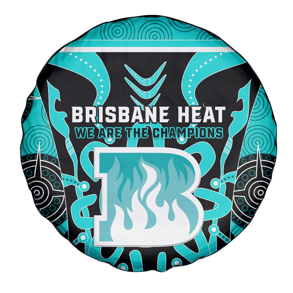 Custom Brisbane Heat Spare Tire Cover We Are The Champions Aboriginal Art