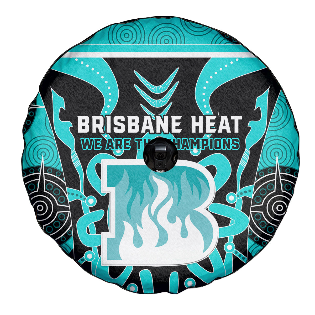 Custom Brisbane Heat Spare Tire Cover We Are The Champions Aboriginal Art