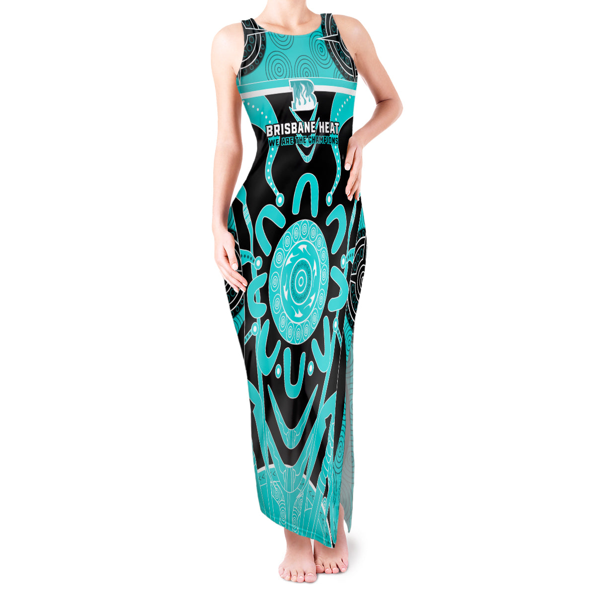 Custom Brisbane Heat Tank Maxi Dress We Are The Champions Aboriginal Art