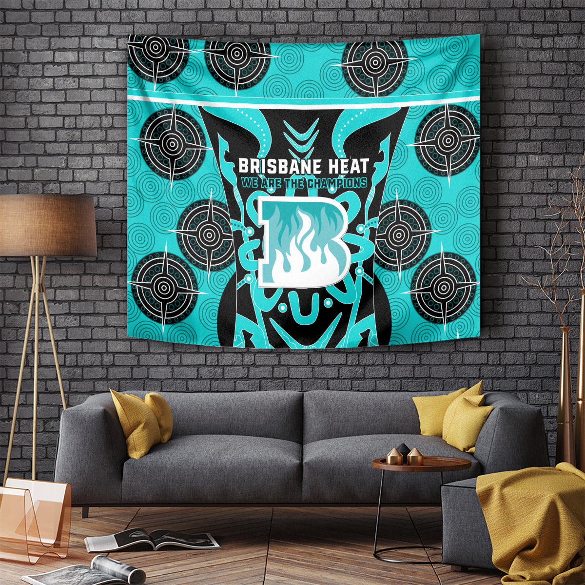 Custom Brisbane Heat Tapestry We Are The Champions Aboriginal Art