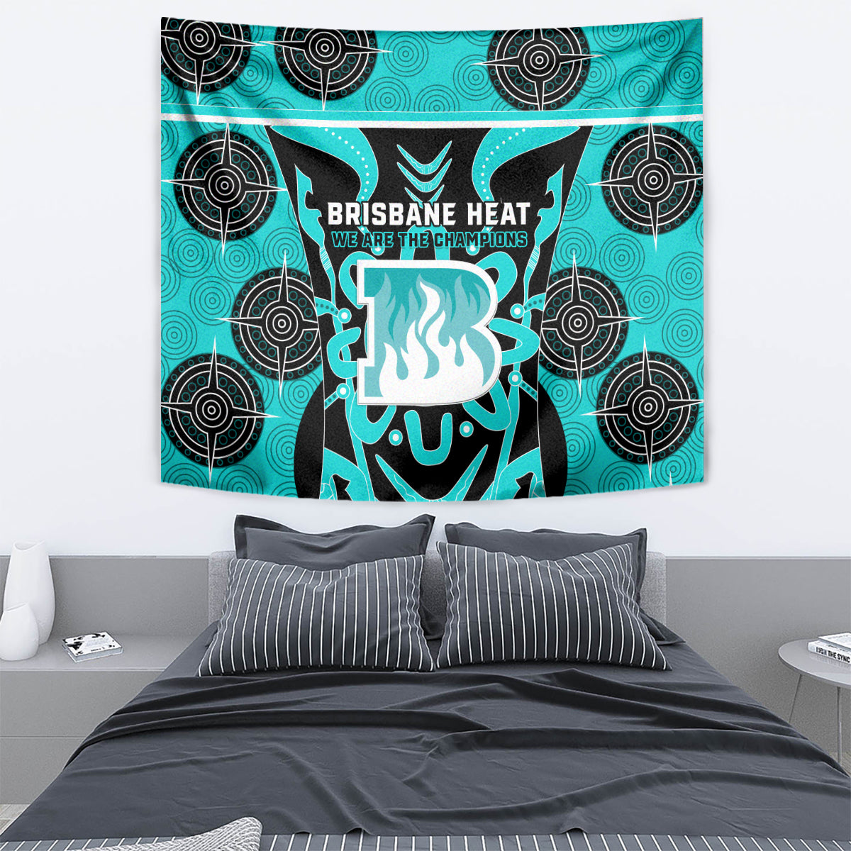 Custom Brisbane Heat Tapestry We Are The Champions Aboriginal Art