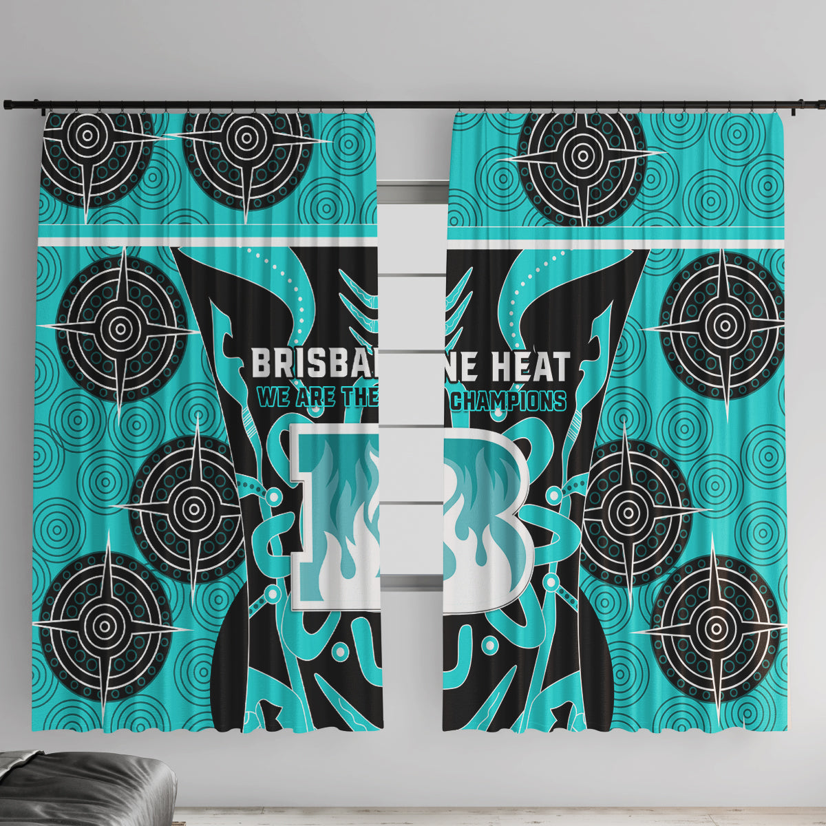 Custom Brisbane Heat Window Curtain We Are The Champions Aboriginal Art