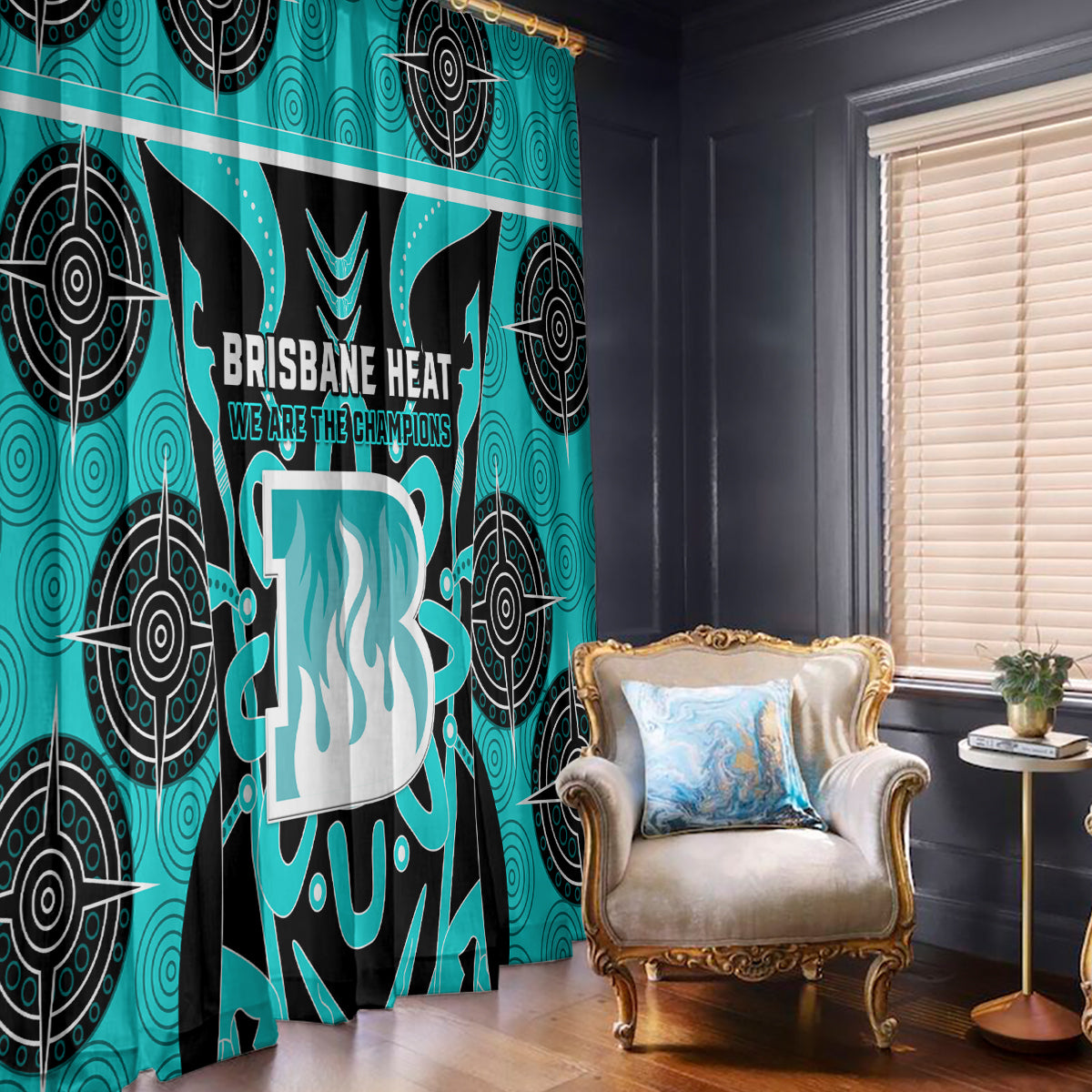 Custom Brisbane Heat Window Curtain We Are The Champions Aboriginal Art