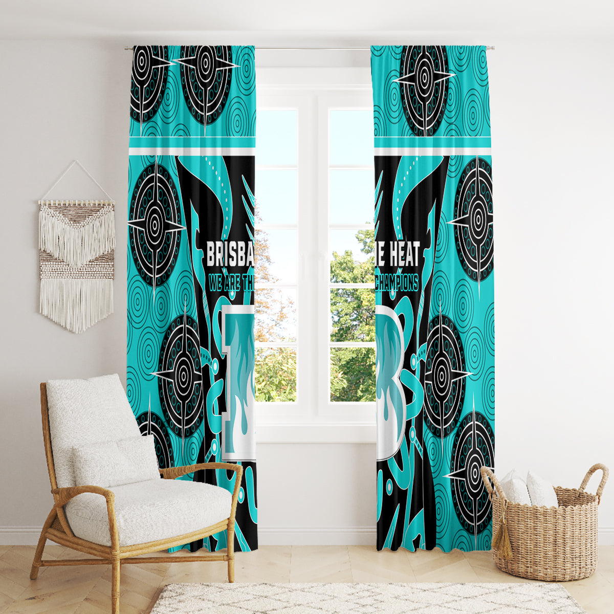 Custom Brisbane Heat Window Curtain We Are The Champions Aboriginal Art