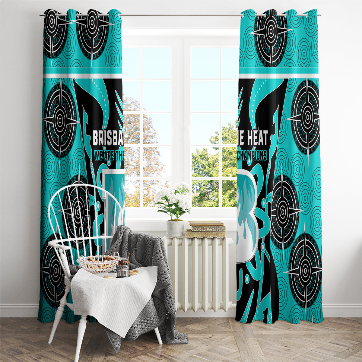 Custom Brisbane Heat Window Curtain We Are The Champions Aboriginal Art
