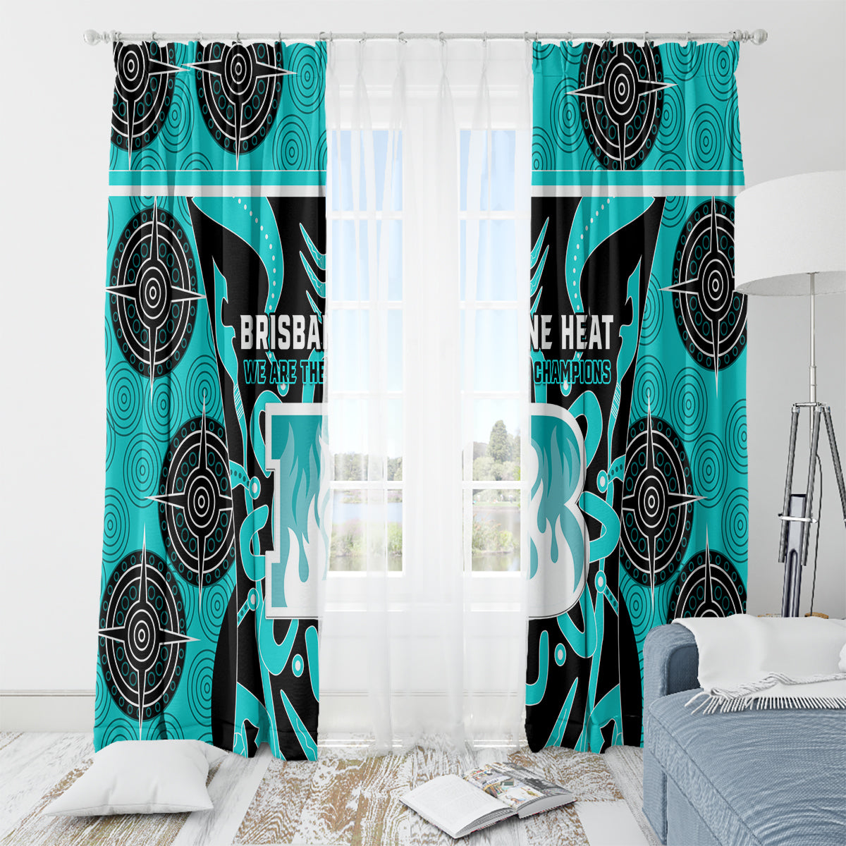 Custom Brisbane Heat Window Curtain We Are The Champions Aboriginal Art