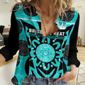 Custom Brisbane Heat Women Casual Shirt We Are The Champions Aboriginal Art