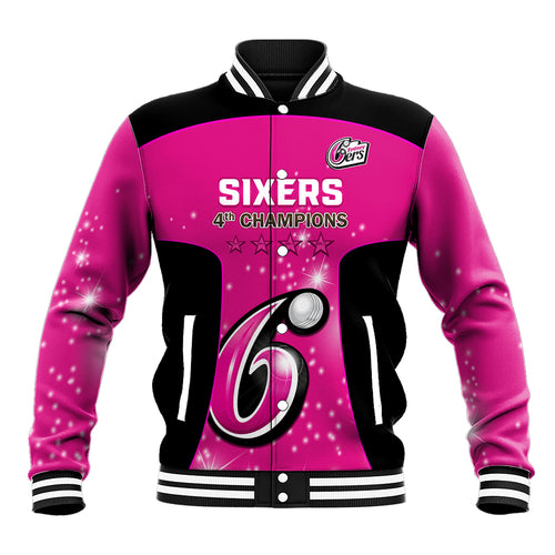 Personalised BBL Sydney Sixers Baseball Jacket 4th Champions 2024 New History