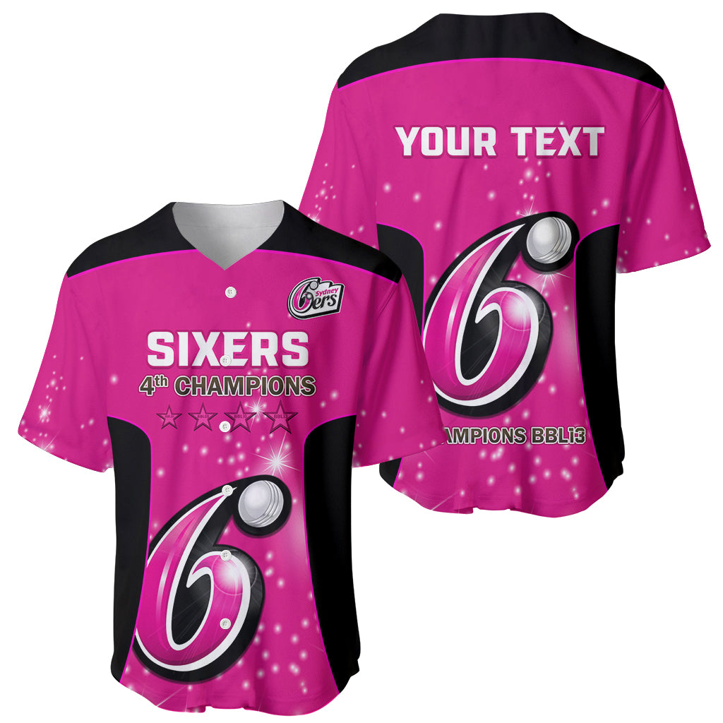 Personalised BBL Sydney Sixers Baseball Jersey 4th Champions 2024 New History