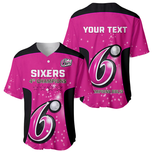 Personalised BBL Sydney Sixers Baseball Jersey 4th Champions 2024 New History