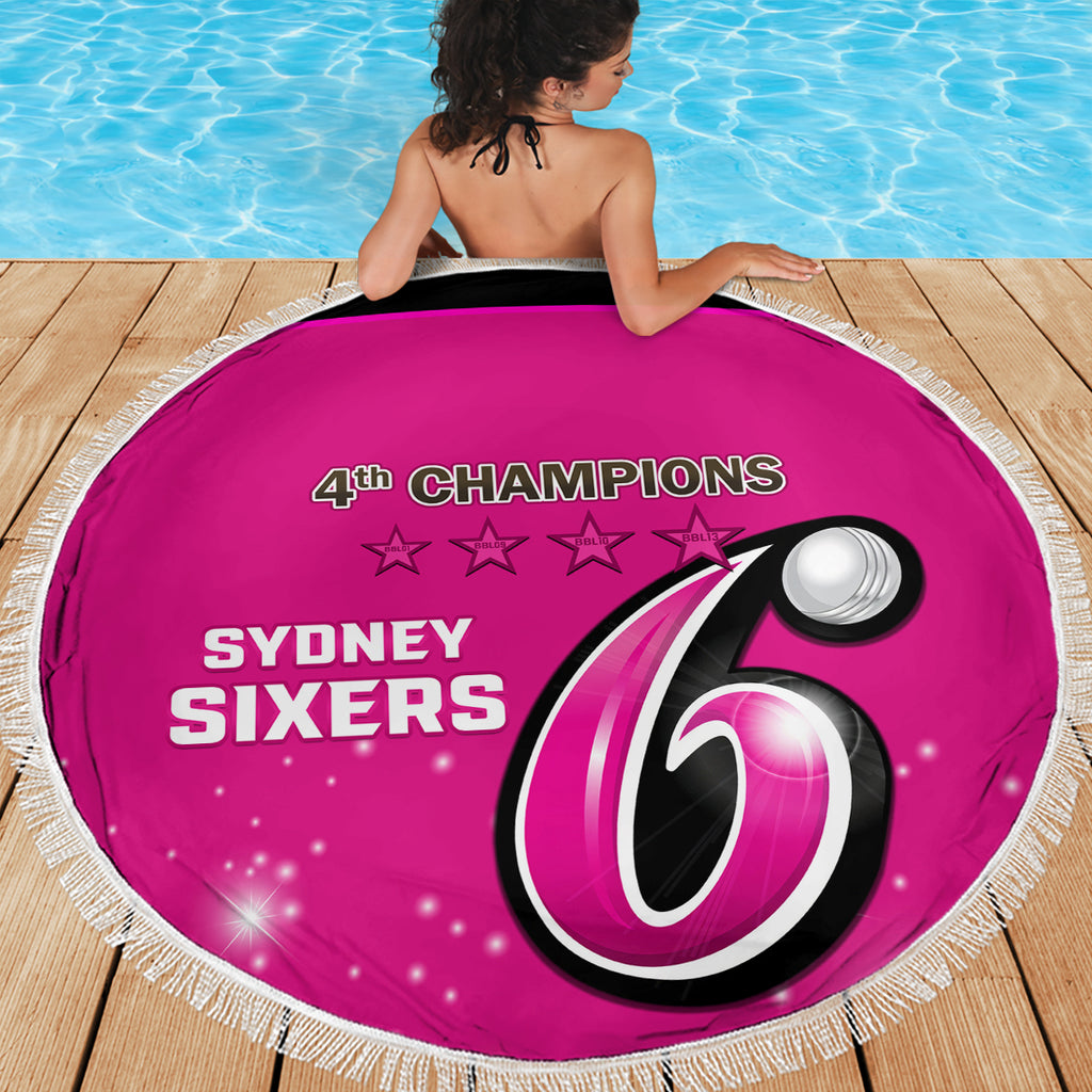 Personalised BBL Sydney Sixers Beach Blanket 4th Champions 2024 New History