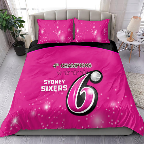 Personalised BBL Sydney Sixers Bedding Set 4th Champions 2024 New History