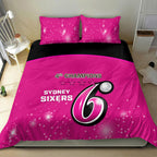 Personalised BBL Sydney Sixers Bedding Set 4th Champions 2024 New History