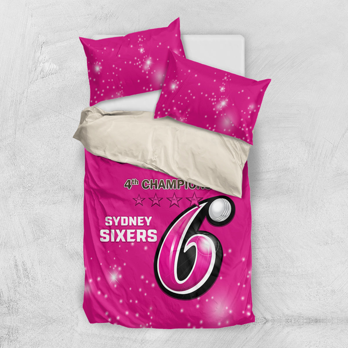 Personalised BBL Sydney Sixers Bedding Set 4th Champions 2024 New History