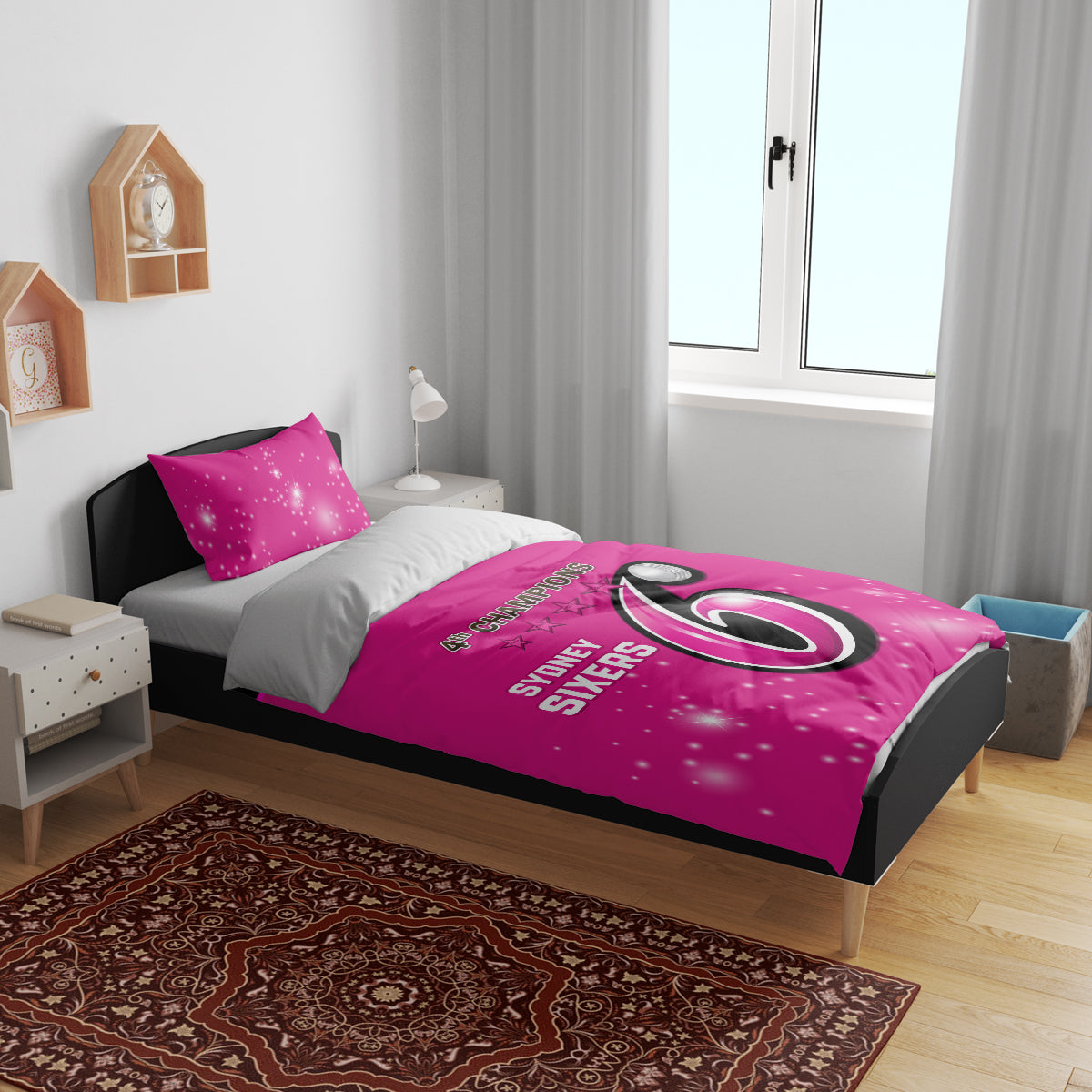 Personalised BBL Sydney Sixers Bedding Set 4th Champions 2024 New History