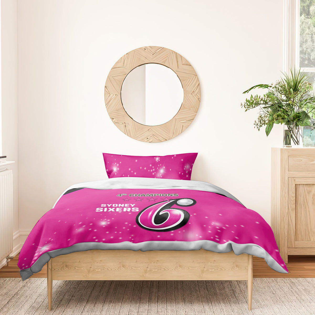 Personalised BBL Sydney Sixers Bedding Set 4th Champions 2024 New History