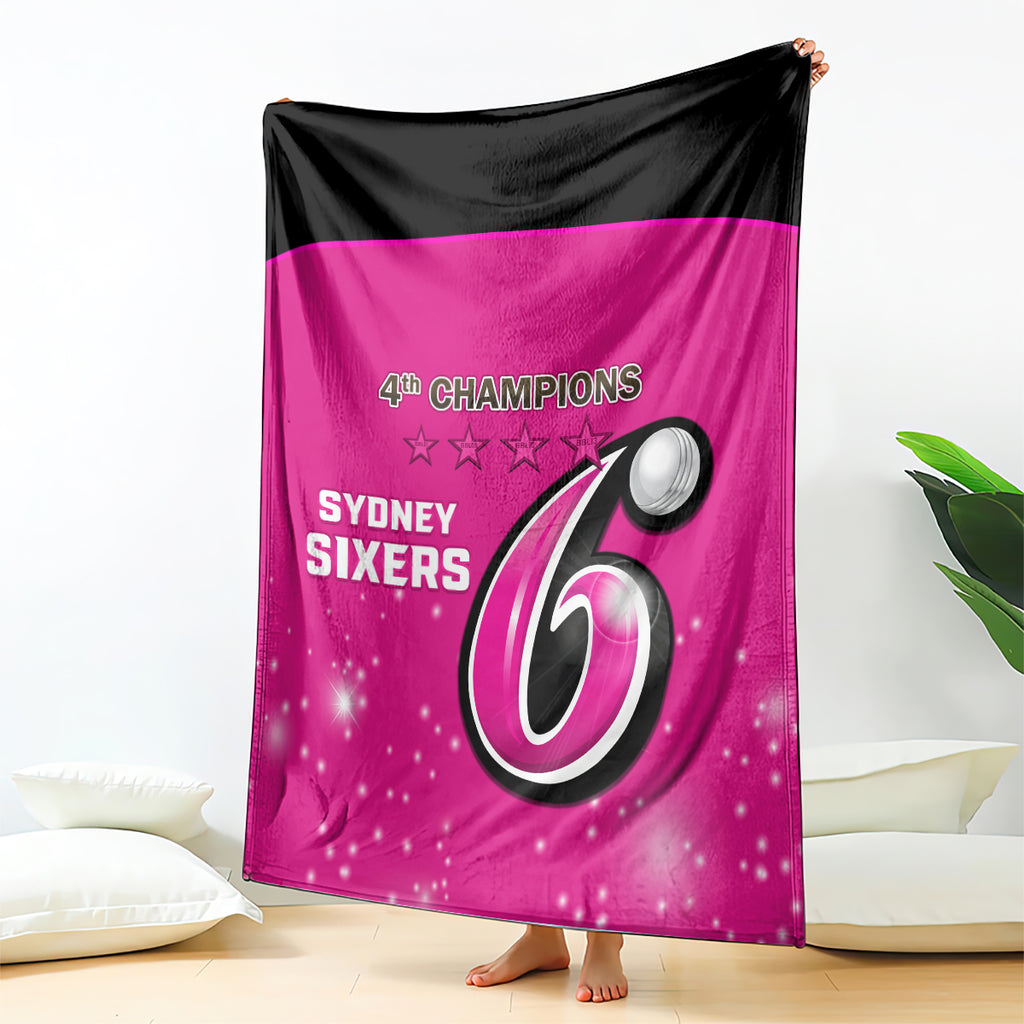 Personalised BBL Sydney Sixers Blanket 4th Champions 2024 New History