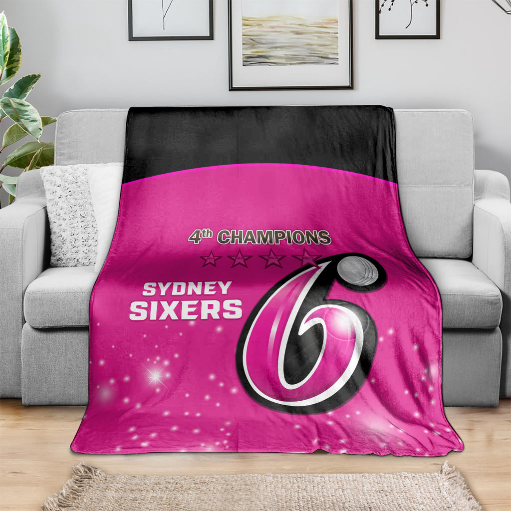Personalised BBL Sydney Sixers Blanket 4th Champions 2024 New History
