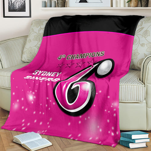 Personalised BBL Sydney Sixers Blanket 4th Champions 2024 New History