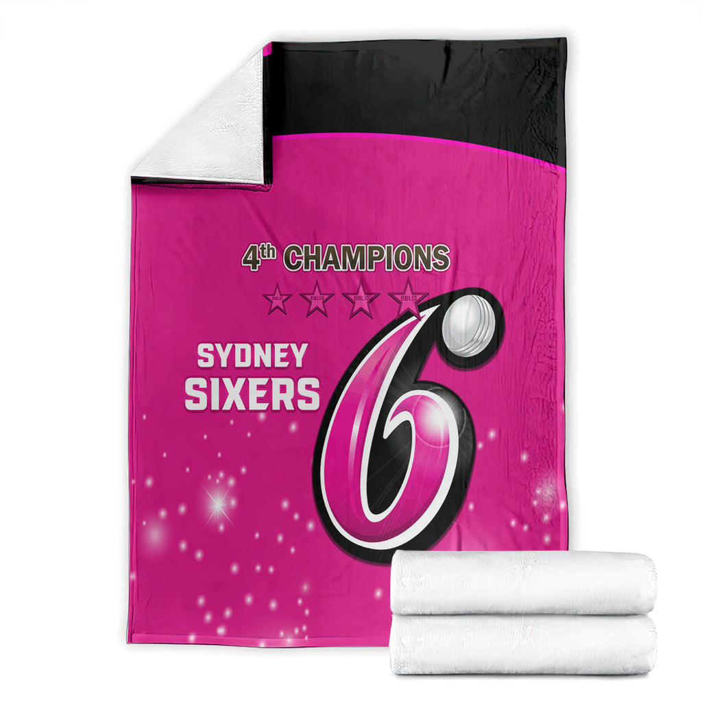 Personalised BBL Sydney Sixers Blanket 4th Champions 2024 New History