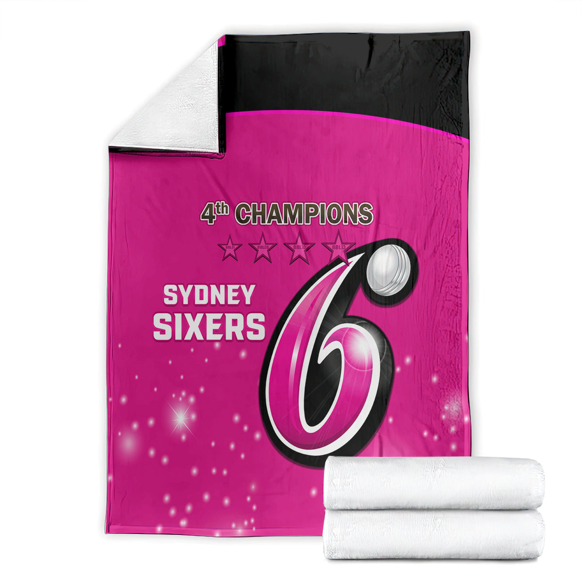 Personalised BBL Sydney Sixers Blanket 4th Champions 2024 New History