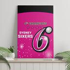 Personalised BBL Sydney Sixers Canvas Wall Art 4th Champions 2024 New History
