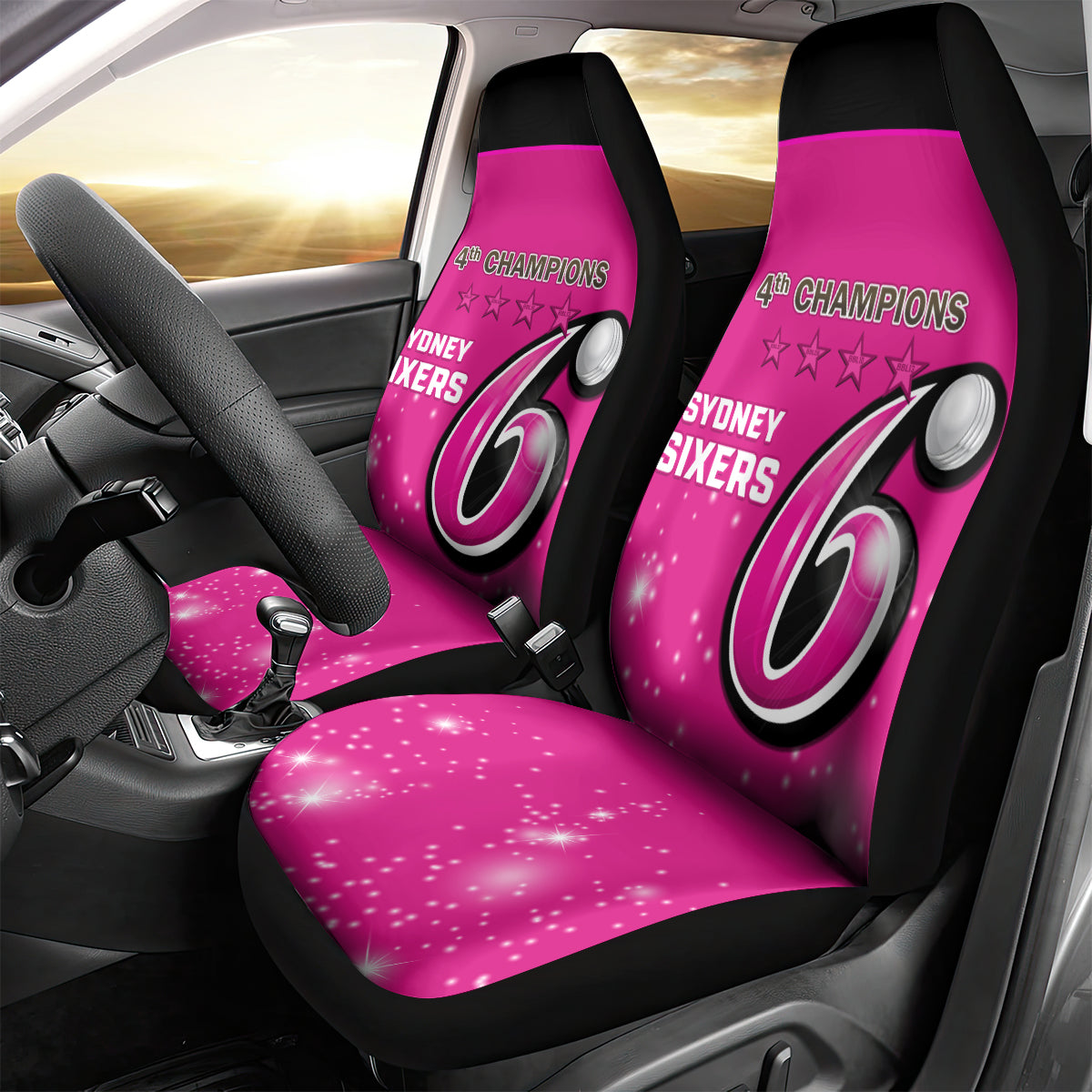 Personalised BBL Sydney Sixers Car Seat Cover 4th Champions 2024 New History
