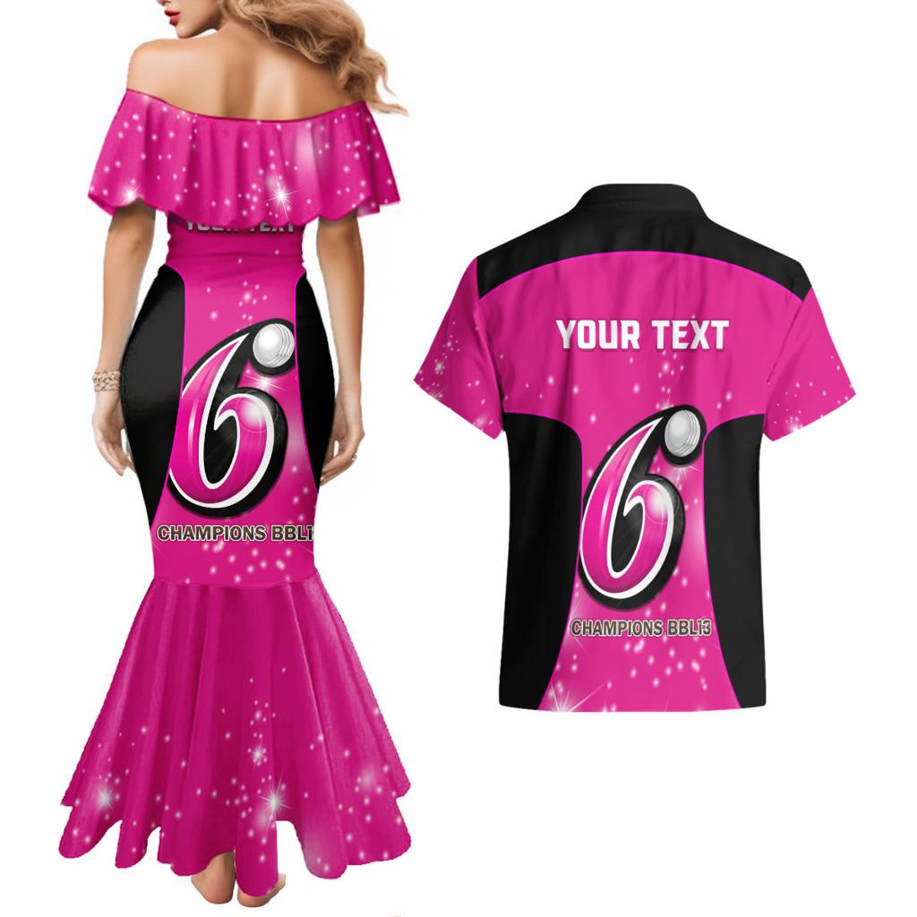 Personalised BBL Sydney Sixers Couples Matching Mermaid Dress and Hawaiian Shirt 4th Champions 2024 New History