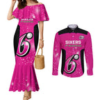 Personalised BBL Sydney Sixers Couples Matching Mermaid Dress and Long Sleeve Button Shirt 4th Champions 2024 New History