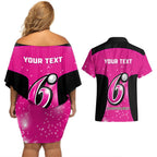 Personalised BBL Sydney Sixers Couples Matching Off Shoulder Short Dress and Hawaiian Shirt 4th Champions 2024 New History