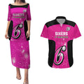 Personalised BBL Sydney Sixers Couples Matching Puletasi and Hawaiian Shirt 4th Champions 2024 New History