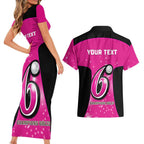 Personalised BBL Sydney Sixers Couples Matching Short Sleeve Bodycon Dress and Hawaiian Shirt 4th Champions 2024 New History