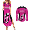 Personalised BBL Sydney Sixers Couples Matching Summer Maxi Dress and Long Sleeve Button Shirt 4th Champions 2024 New History
