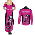 Personalised BBL Sydney Sixers Couples Matching Summer Maxi Dress and Long Sleeve Button Shirt 4th Champions 2024 New History