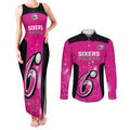 Personalised BBL Sydney Sixers Couples Matching Tank Maxi Dress and Long Sleeve Button Shirt 4th Champions 2024 New History