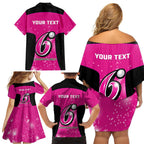 Personalised BBL Sydney Sixers Family Matching Off Shoulder Short Dress and Hawaiian Shirt 4th Champions 2024 New History