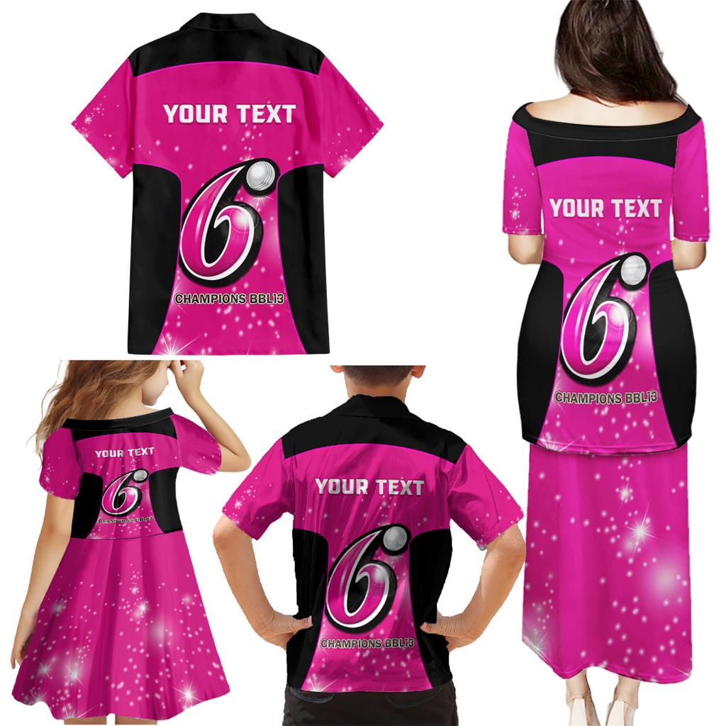 Personalised BBL Sydney Sixers Family Matching Puletasi and Hawaiian Shirt 4th Champions 2024 New History