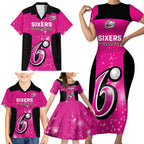 Personalised BBL Sydney Sixers Family Matching Short Sleeve Bodycon Dress and Hawaiian Shirt 4th Champions 2024 New History