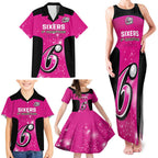 Personalised BBL Sydney Sixers Family Matching Tank Maxi Dress and Hawaiian Shirt 4th Champions 2024 New History