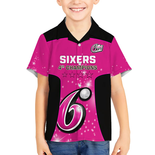 Personalised BBL Sydney Sixers Hawaiian Shirt 4th Champions 2024 New History