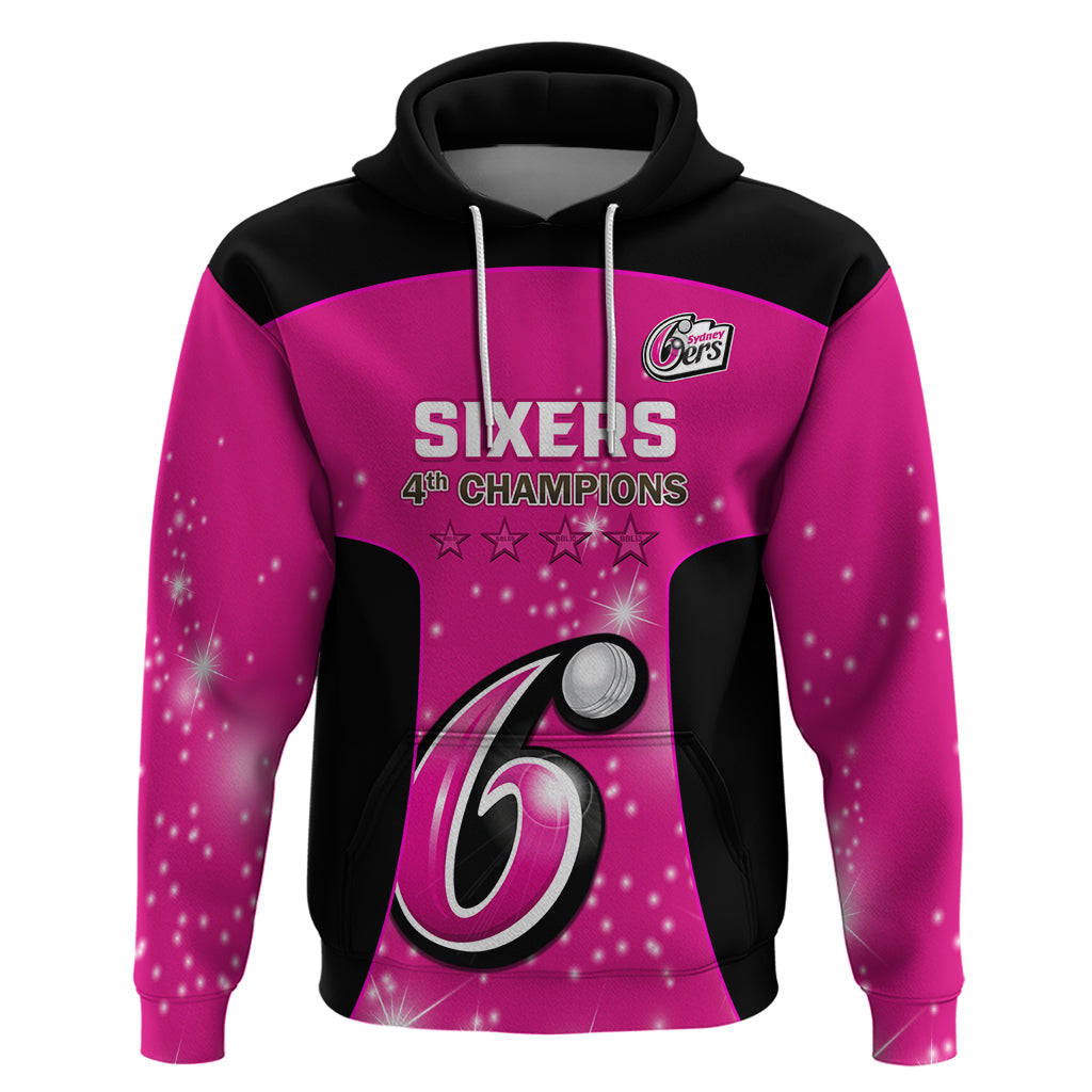 Personalised BBL Sydney Sixers Hoodie 4th Champions 2024 New History