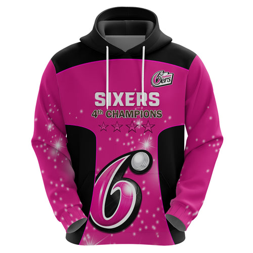 Personalised BBL Sydney Sixers Hoodie 4th Champions 2024 New History