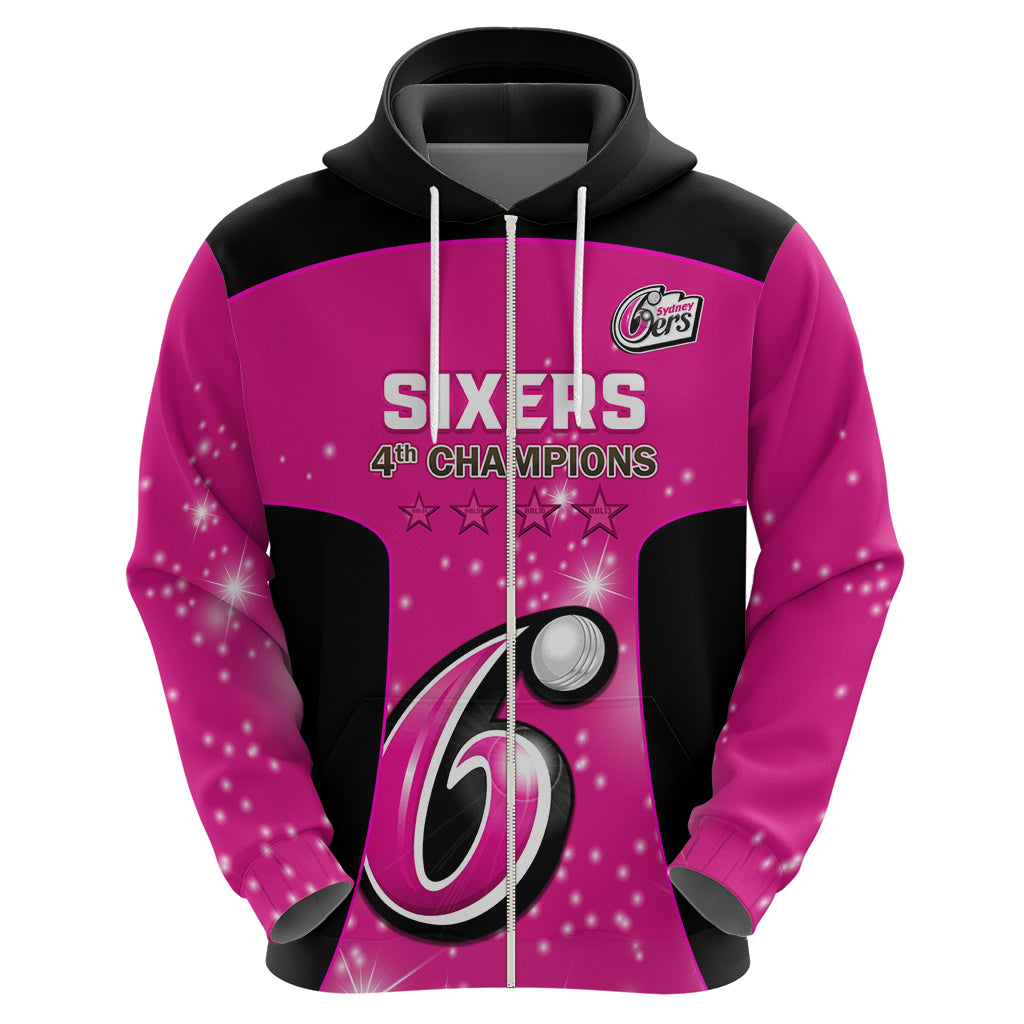 Personalised BBL Sydney Sixers Hoodie 4th Champions 2024 New History