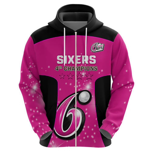 Personalised BBL Sydney Sixers Hoodie 4th Champions 2024 New History