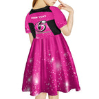 Personalised BBL Sydney Sixers Kid Short Sleeve Dress 4th Champions 2024 New History