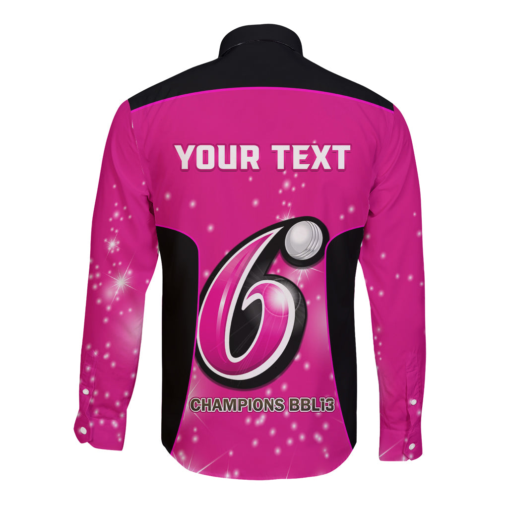 Personalised BBL Sydney Sixers Long Sleeve Button Shirt 4th Champions 2024 New History